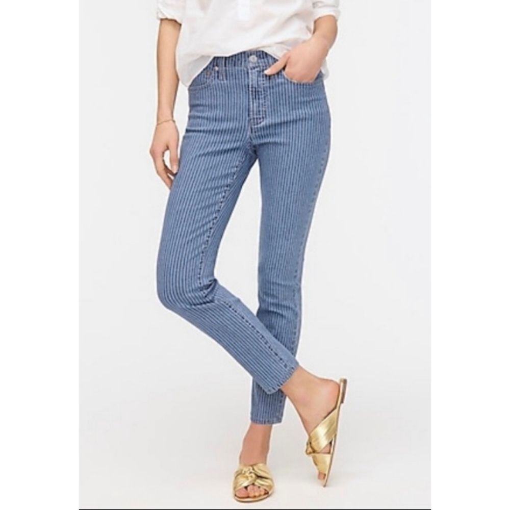 J. Crew Denim 9" High-rise Toothpick Pinstripes